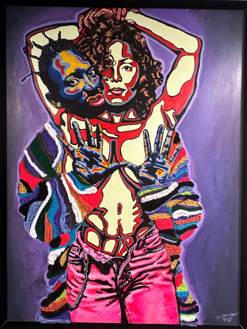 Ol' Dirty Janet Mixed Media on Canvas by Reggie McFly